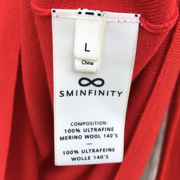 Sminfinity 100% Merino Wool Crewneck Sweater Red L - Picture 10 of 11